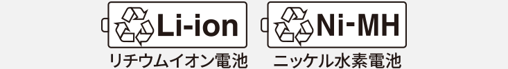 ロゴ：リチウムイオン電池/ニッケル水素電池