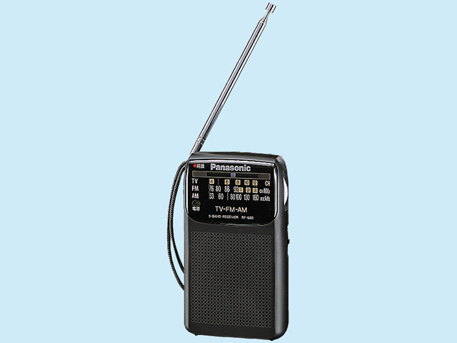 写真：ＴＶ／ＦＭ／ＡＭ３バンドポータブルラジオ RF-580-K（ブラック）