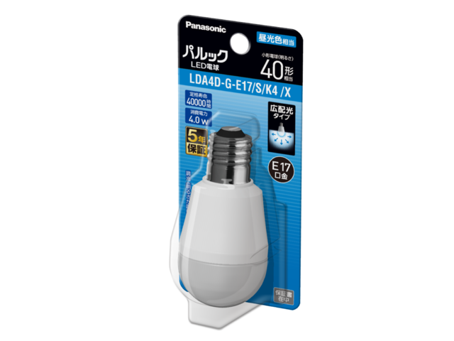 写真：パルック LED電球 4.0W ブリスター（昼光色相当） LDA4DGE17SK4X