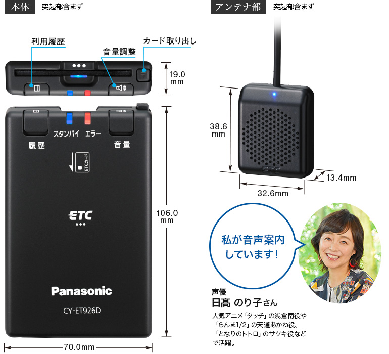CY-ET926D [アンテナ分離型 ETC車載器] | Panasonic