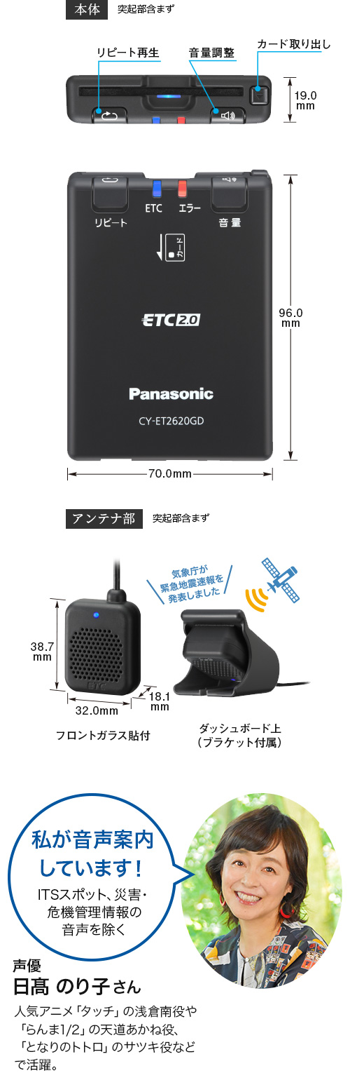 CY-ET2620GD [アンテナ分離型 ETC2.0車載器] | Panasonic