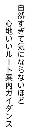 自然すぎて気にならないほど心地いいルート案内ガイダンス