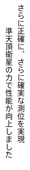 さらに正確に、さらに確実な測位を実現準天頂衛星の力で性能が向上しました