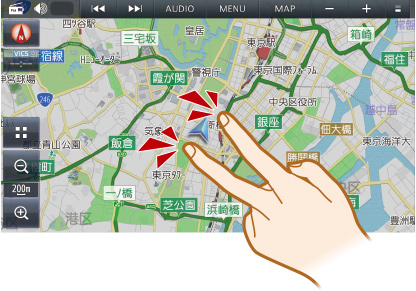 2点タッチで広域