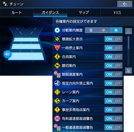 メニュー画面カスタマイズ 