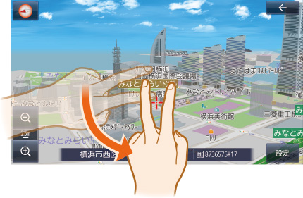 回転ドラッグで地図を回転