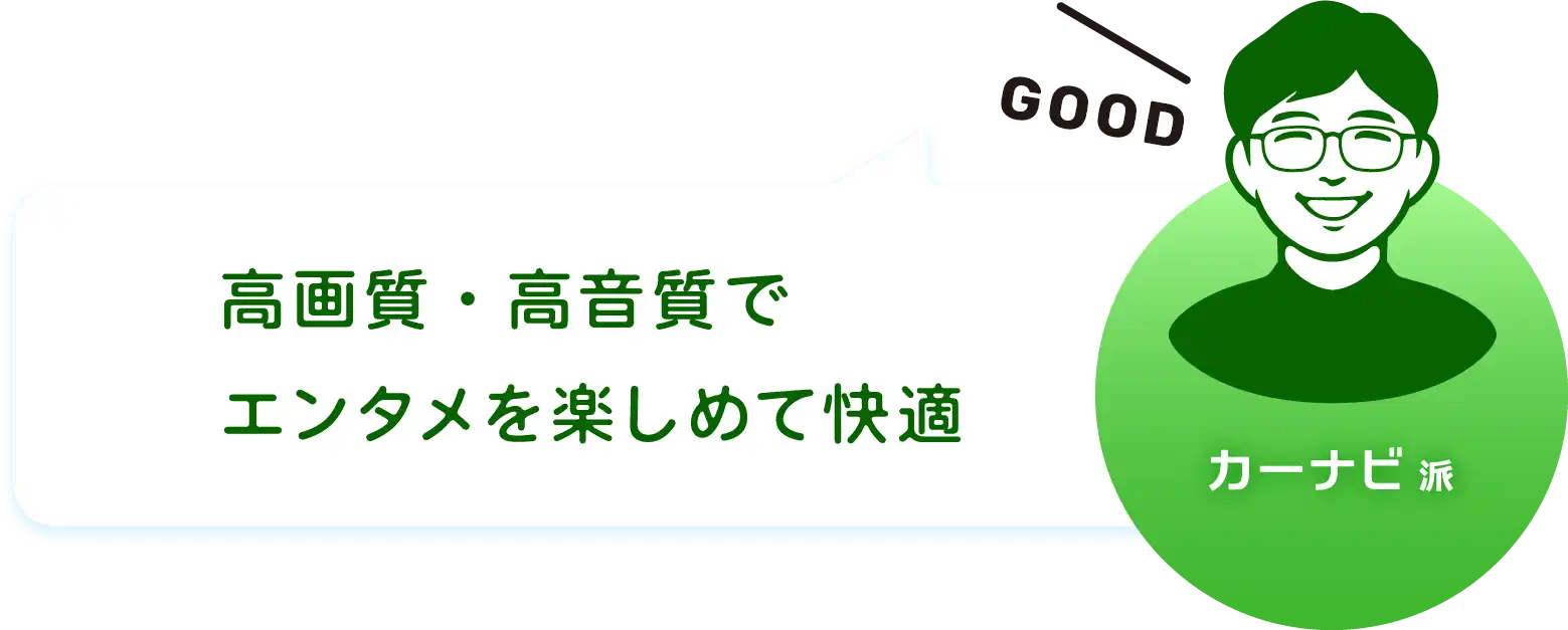 カーナビ派　高画質・高音質でエンタメを楽しめて快適