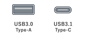 USB3.0 Type-A、USB3.1 Type-C