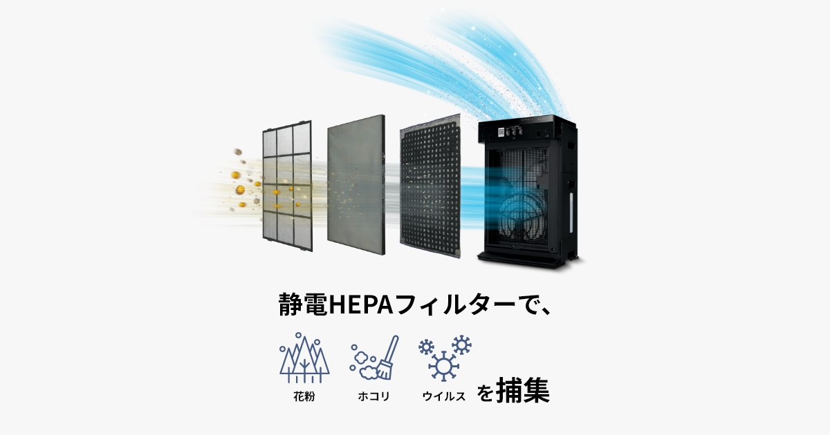 静電HEPAフィルターとは？〜花粉やほこり、ウイルスを捕集！〜 | 空気