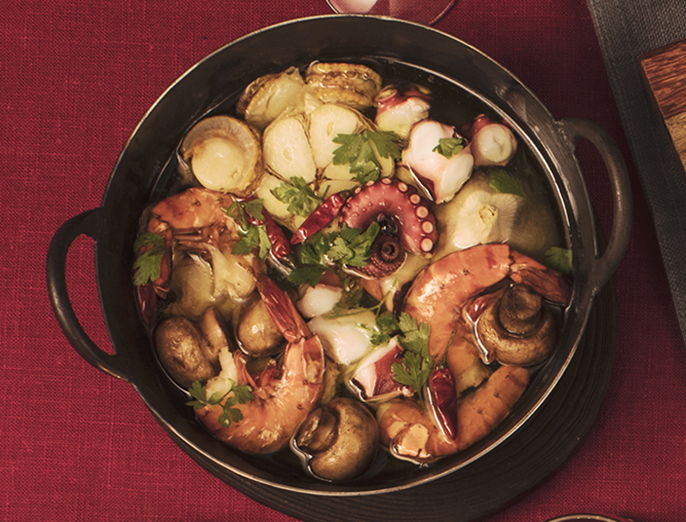 海の幸のアヒージョ