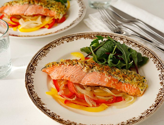 【オレンジページ レシピ】サーモンの香草パン粉焼き