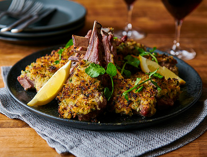 ラムチョップの香草パン粉焼き