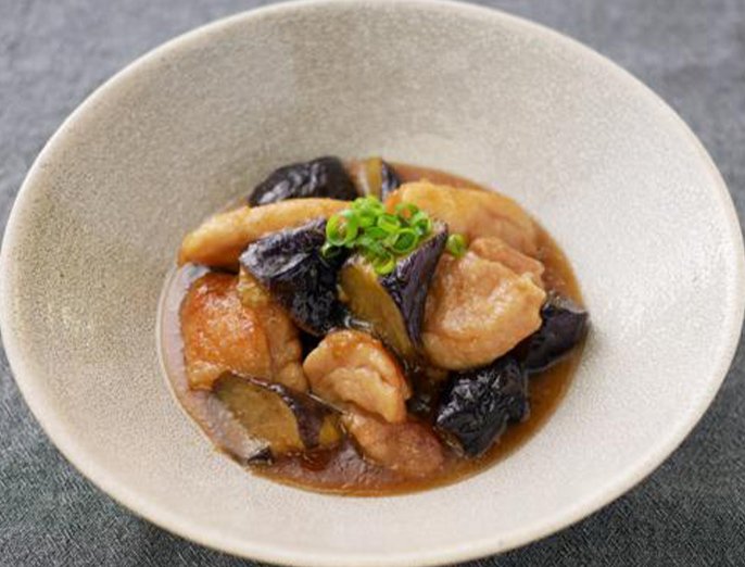 鶏となすの甘酢炒め