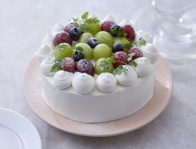 ぶどうとブルーベリーのショートケーキ