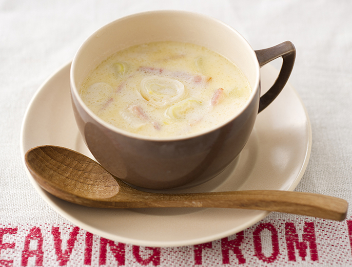 ベーコンとねぎのモーニングスープ