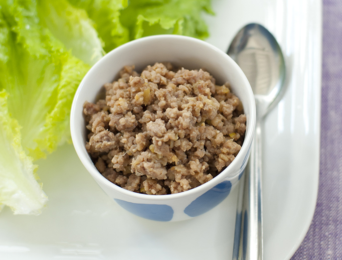 そぼろ肉みそのグリーンカール巻き