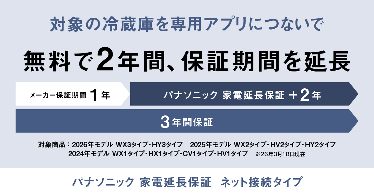 1542 ⭐️動作保証期間付き⭐️大型冷蔵庫　家族向け　保証付き　新生活応援送料設置無料 パナソニック 家電延長保証 ネット接続タイプ | 冷蔵庫 | Panasonic