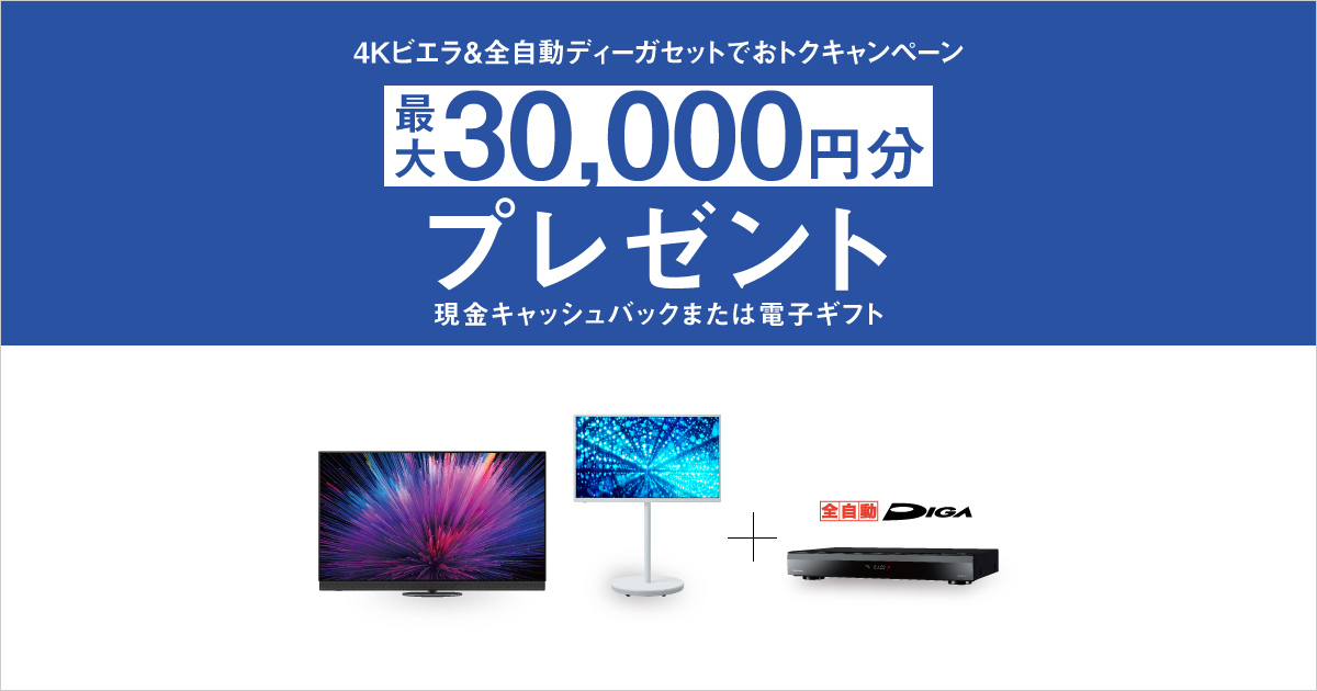 4Kビエラ&全自動ディーガセットでおトクキャンペーン | 4K液晶・有機EL