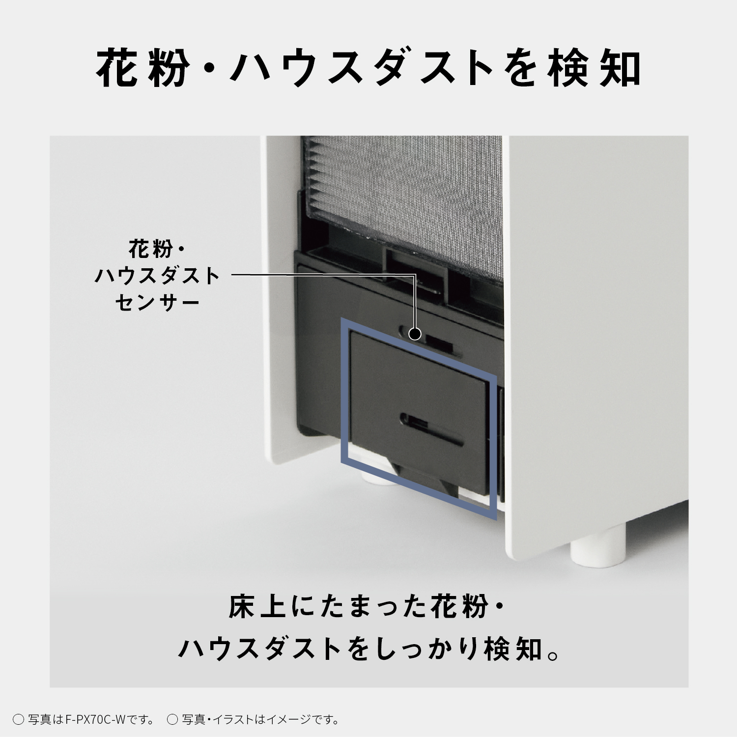 花粉・ハウスダストを検知