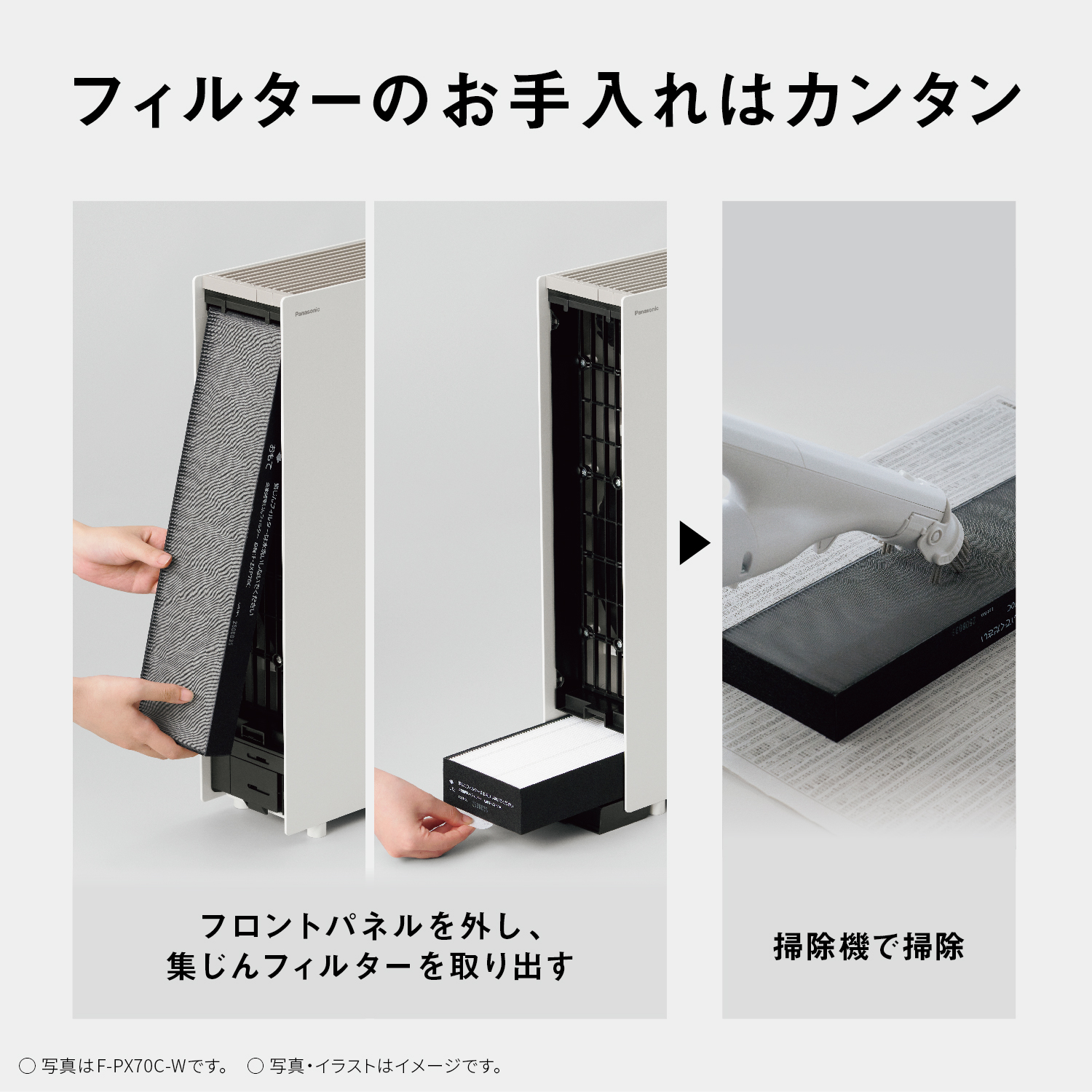 フィルターのお手入れはカンタン