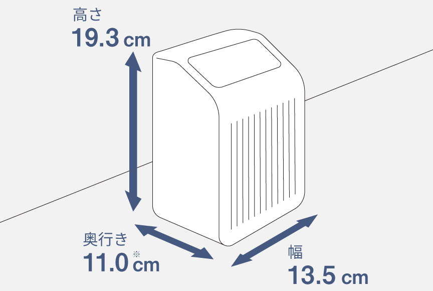 省スペースを追求したサイズ