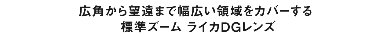 広角から望遠まで幅広い領域をカバーする 標準ズームライカ DGレンズ