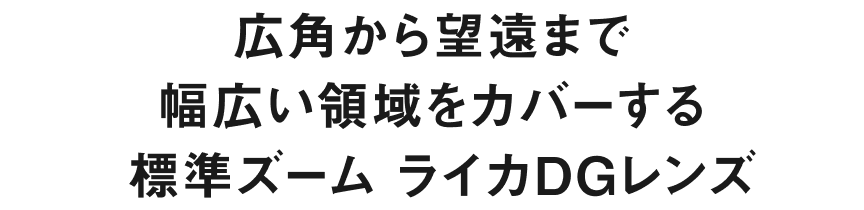 広角から望遠まで幅広い領域をカバーする 標準ズームライカ DGレンズ