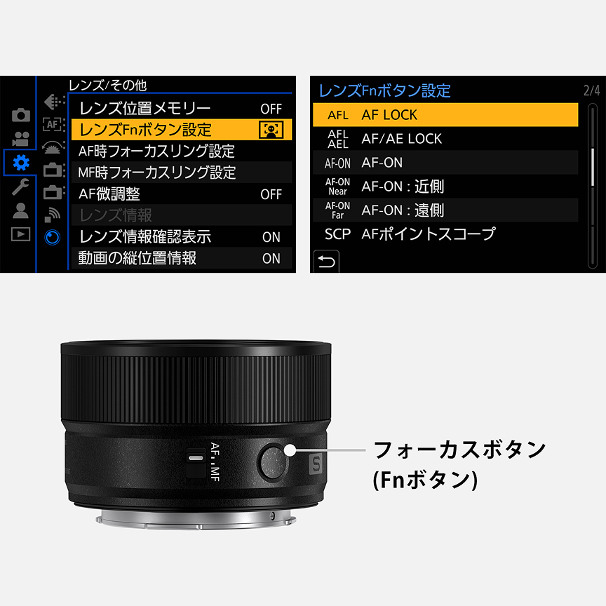 フォーカスボタン（Fnボタン）