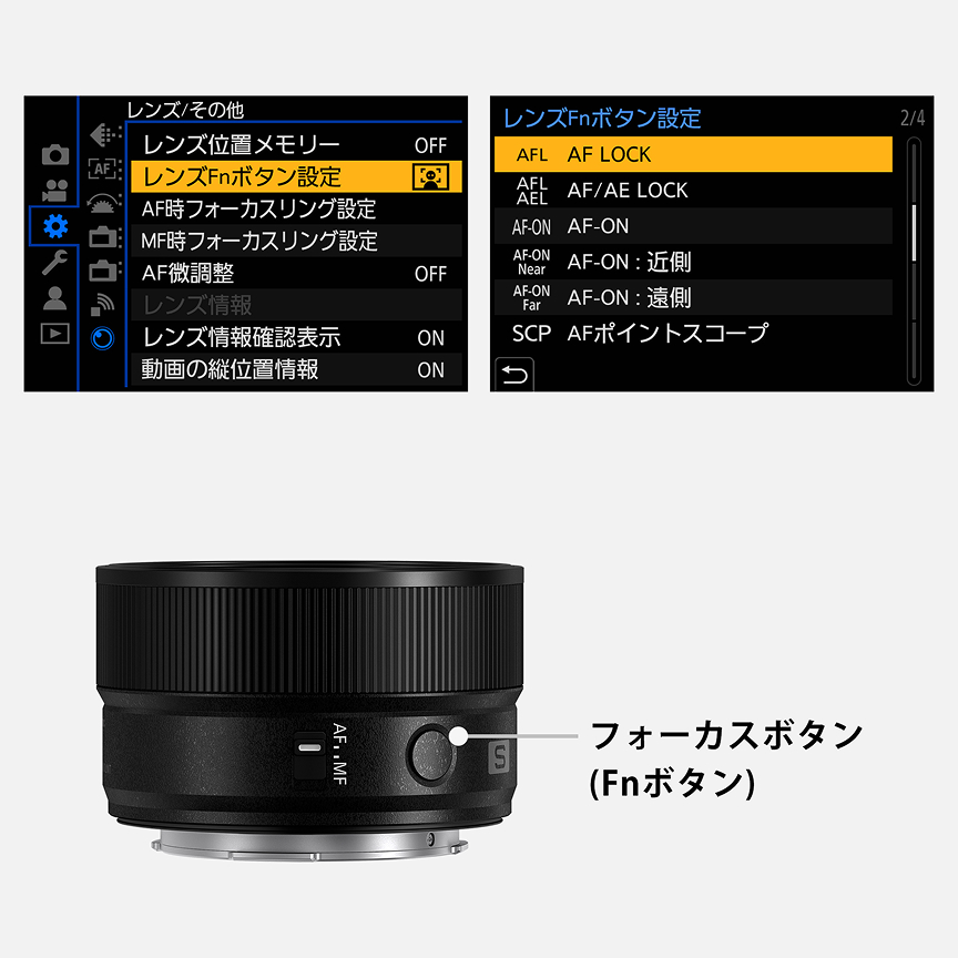 フォーカスボタン（Fnボタン）