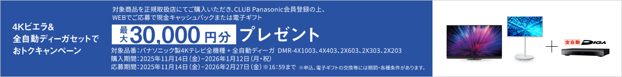 4Kビエラ＆全自動ディーガセットでおトクキャンペーン