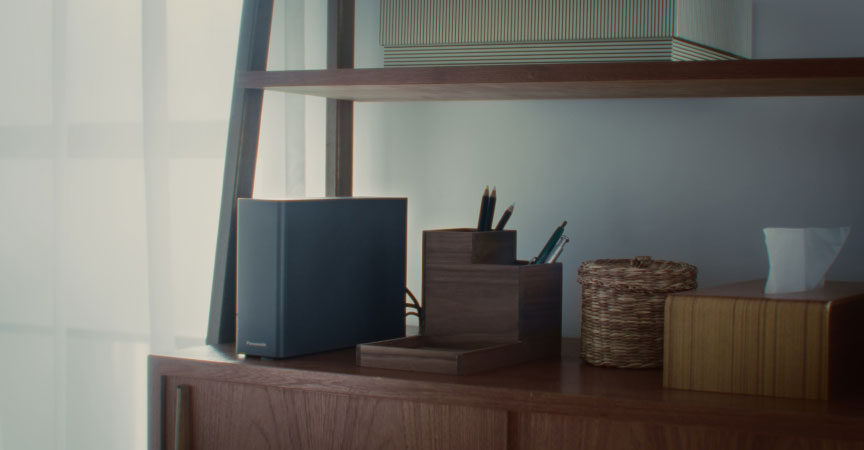 画像：シェルフに収まるmiyotto