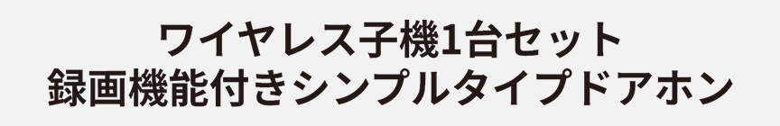 ワイヤレス子機1台セット録画機能付きシンプルタイプドアホン