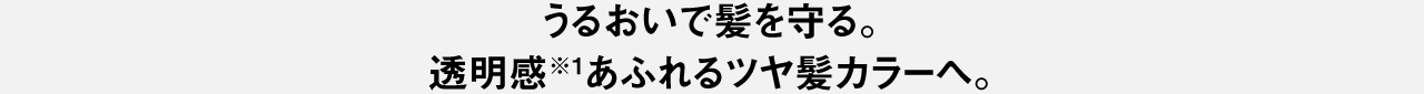うるおいで髪を守る。透明感＊あふれるツヤ髪カラーへ。