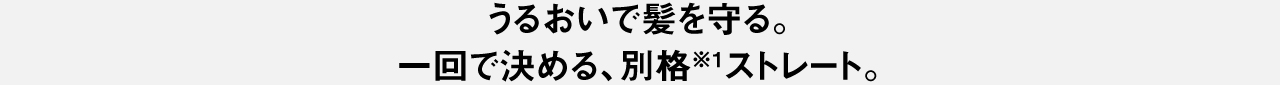 うるおいで髪を守る。一回で決める、別格＊ストレート。