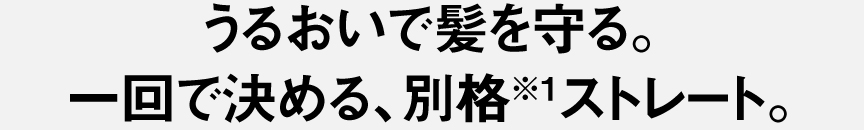 うるおいで髪を守る。一回で決める、別格＊ストレート。