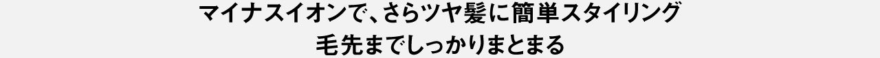マイナスイオンで、さらツヤ髪に簡単スタイリング 毛先までしっかりまとまる