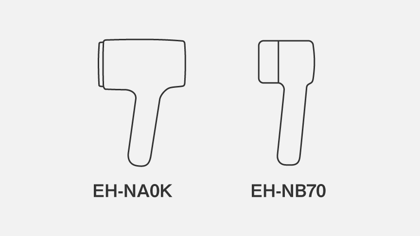 イラスト：EH-NA0KとEH-NB70の体積比のイメージ
