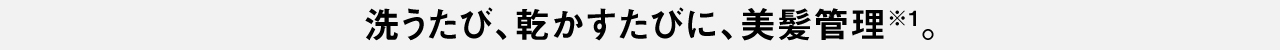 洗うたび、乾かすたびに、美髪管理※1。
