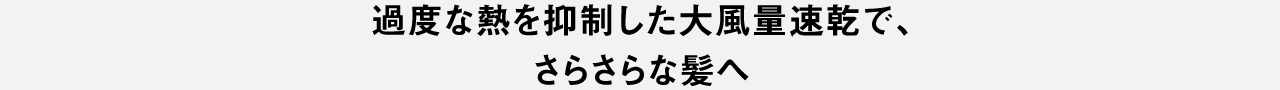 過度な熱を抑制した大風量速乾で、さらさらな髪へ