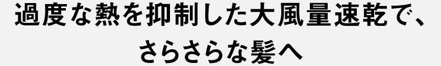 過度な熱を抑制した大風量速乾で、さらさらな髪へ