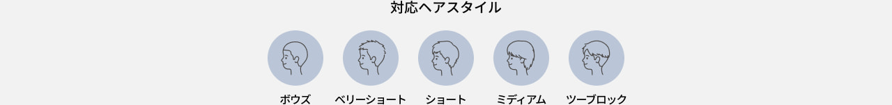 対応ヘアスタイル ボウズ ベリーショート ショート ミディアム ツーブロック