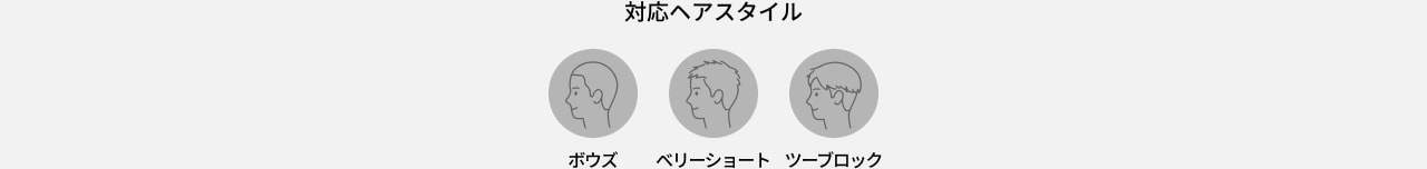 対応ヘアスタイル ボウズ ベリーショート ツーブロック