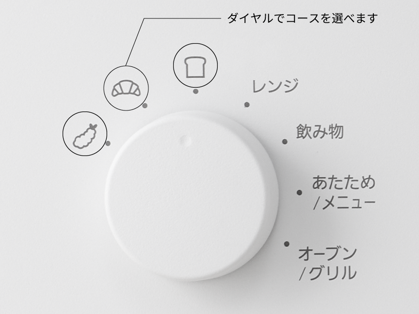 ダイヤルでコースを選べます