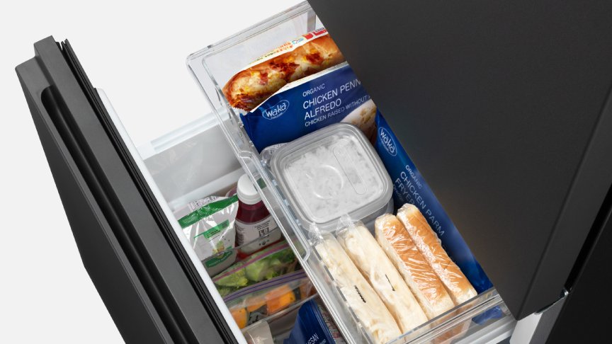 たっぷり収納できる。 大容量冷凍室