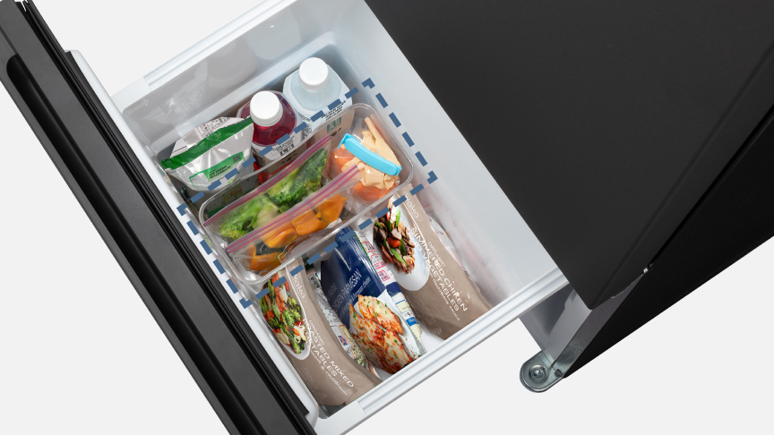 冷凍食品を区分け収納できます。