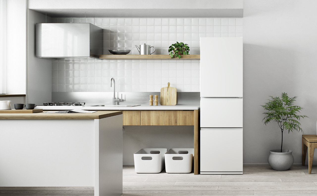 画像：冷蔵庫をキッチンに設置したイメージ