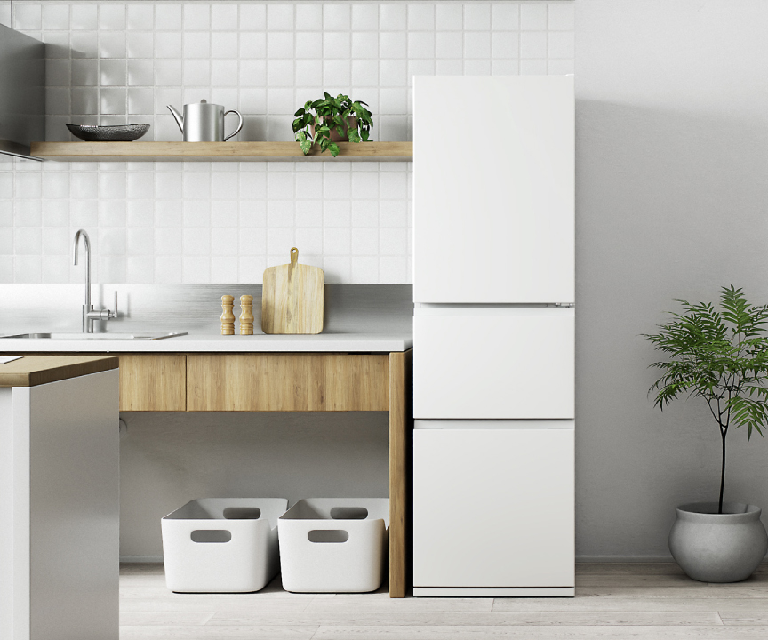 画像：冷蔵庫をキッチンに設置したイメージ