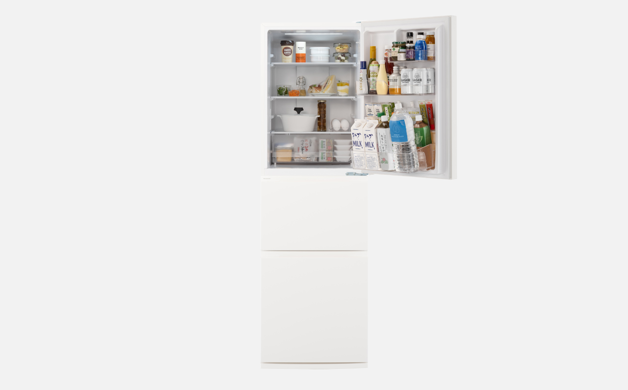 画像：マットホワイト正面ドア開き