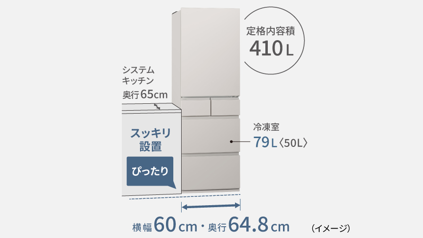 画像：コンパクトBIGの冷蔵庫