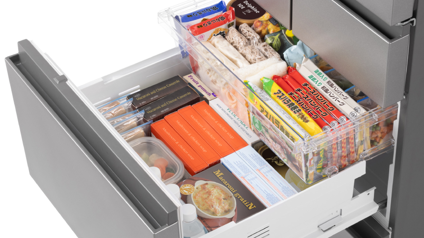 画像：冷凍室を引き出したイメージ